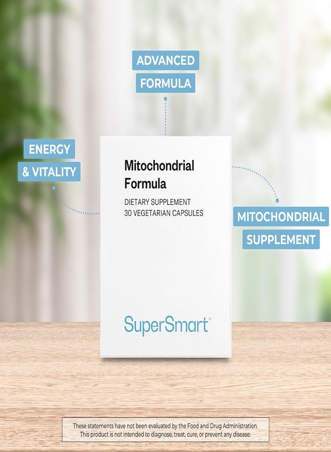 SuperSmart - Mitochondrial Formula (Advanced Formula) - with PQQ, R-Lipoic Acid, Acetyl-L-Carnitine - Mitochondrial Supplement | Non-GMO & Gluten Free - 30 Vegetarian Capsules - Image 2